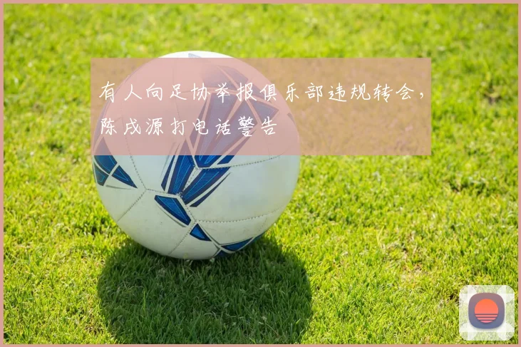 有人向足协举报俱乐部违规转会，陈戌源打电话警告
